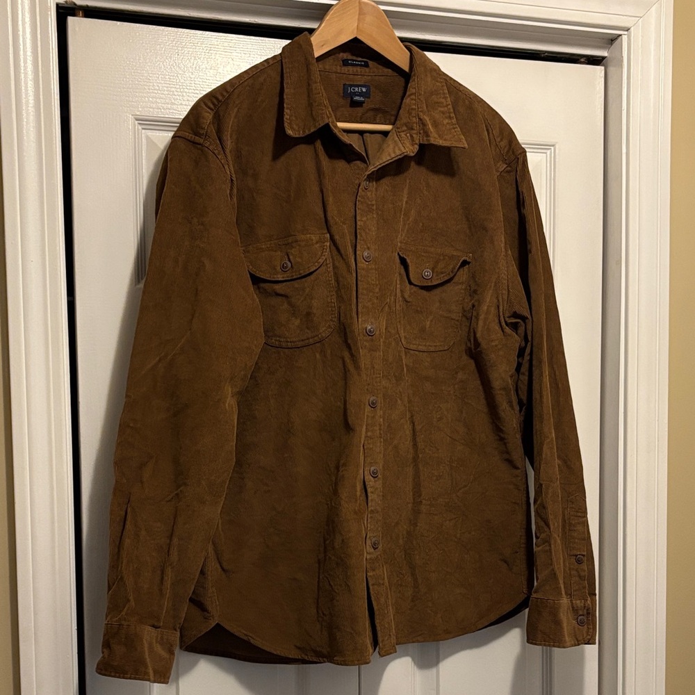 J Crew Factory Corduroy Brown Button Down